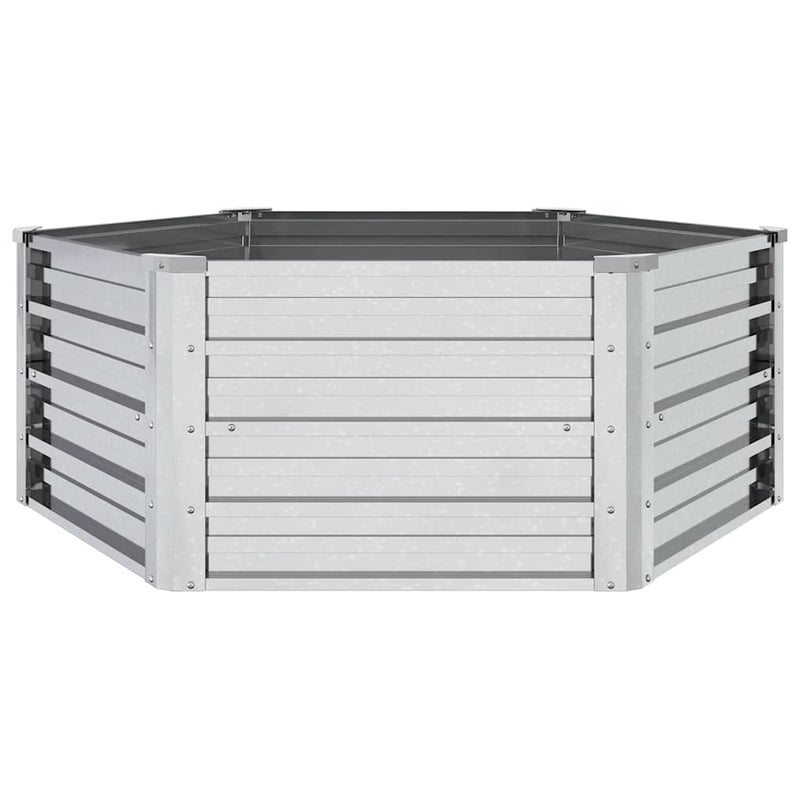 vidaXL ezüstszínű horganyzott acél kerti magaságyás 129 x 45 cm