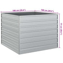 vidaXL ezüstszínű horganyzott acél kerti magaságyás 100 x 100 x 77 cm