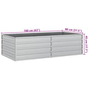 vidaXL ezüstszínű horganyzott acél kerti magaságyás 160 x 80 x 45 cm