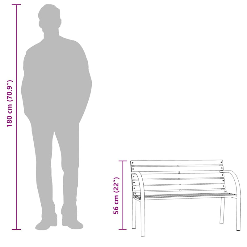 vidaXL szürke kínai fenyőfa kerti pad gyermekeknek 81 cm