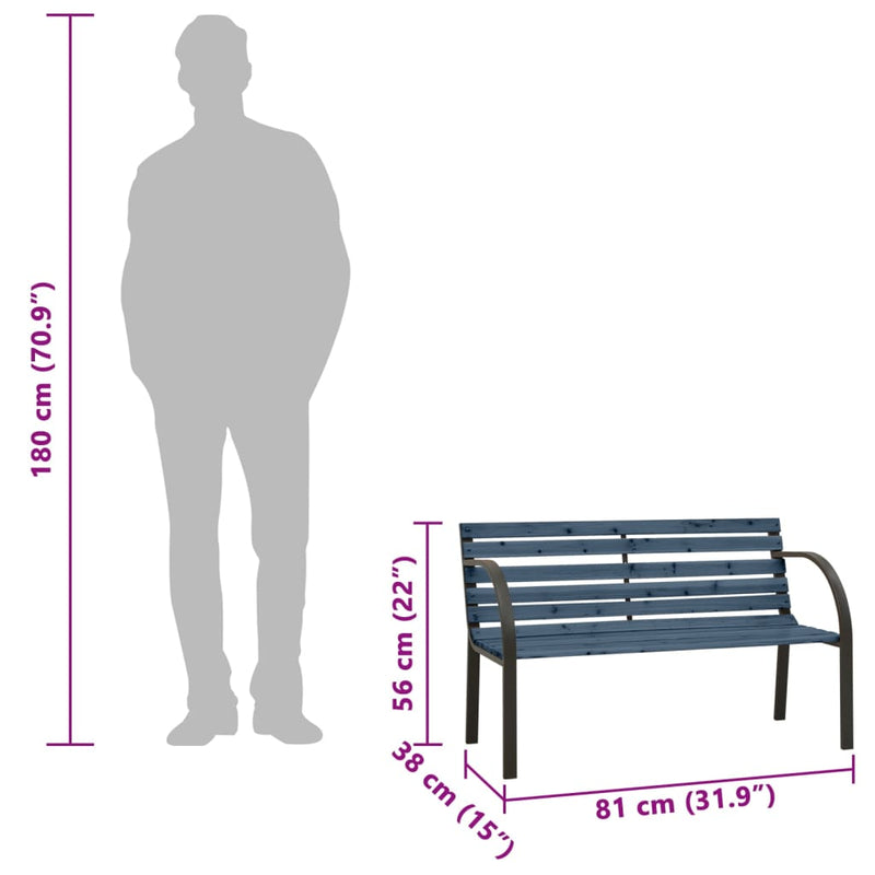 vidaXL szürke kínai fenyőfa kerti pad gyermekeknek 81 cm