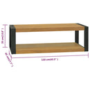 vidaXL tömör tíkfa falra szerelhető fürdőszobaszekrény 110x45x35 cm