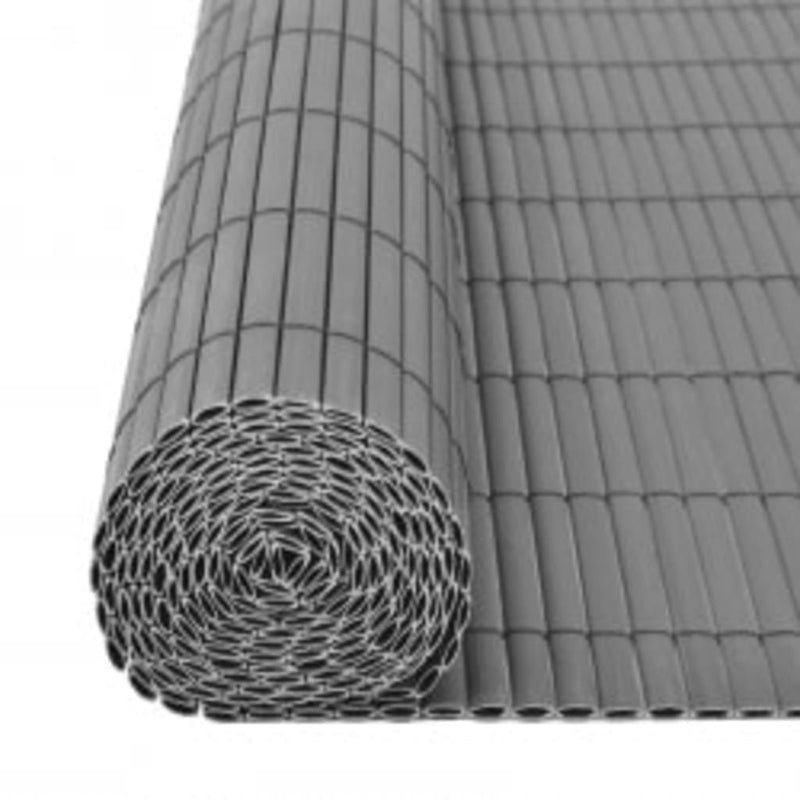 vidaXL szürke kétoldalas kerti kerítés 110 x 400 cm