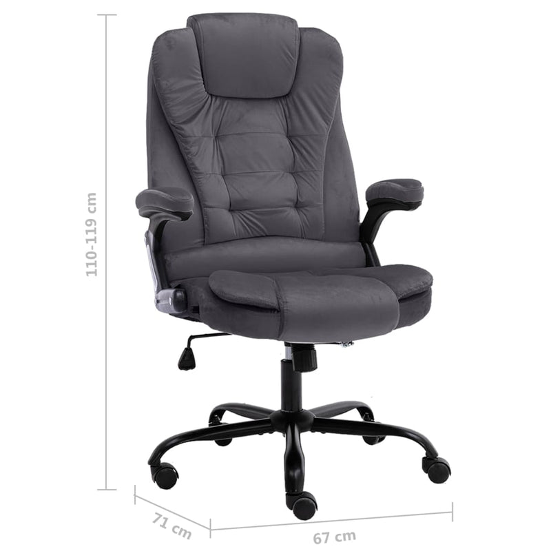 vidaXL sötétszürke bársony irodaszék