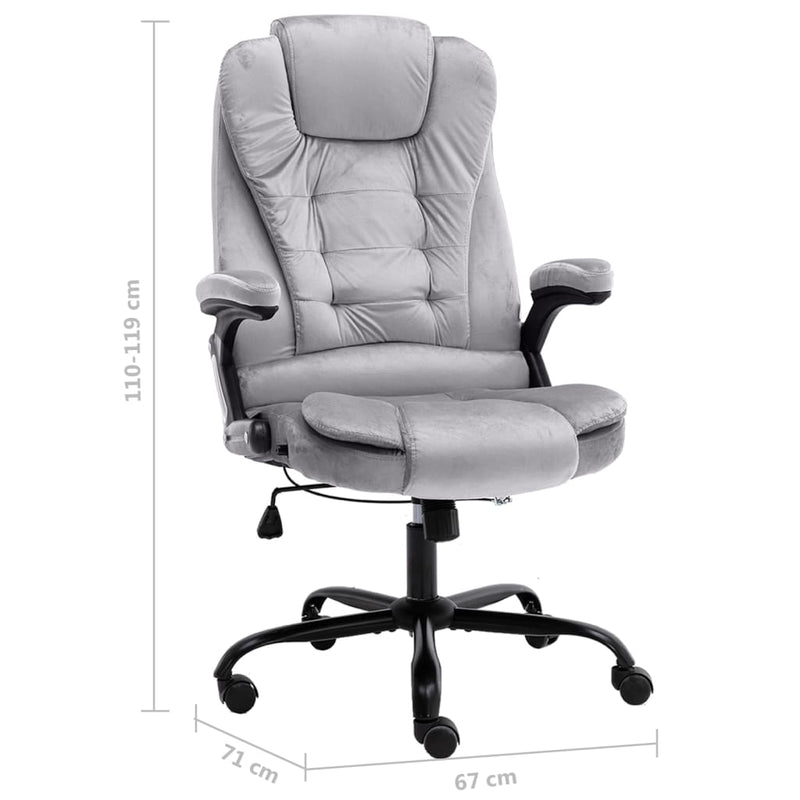 vidaXL világosszürke bársony irodaszék