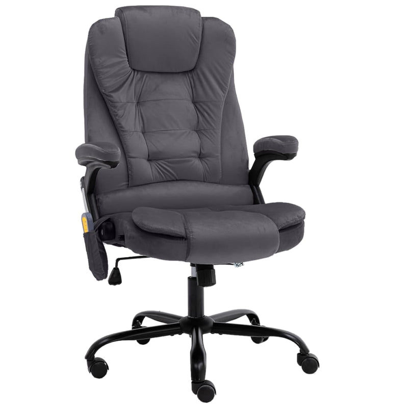 vidaXL sötétszürke bársony masszázs irodaszék