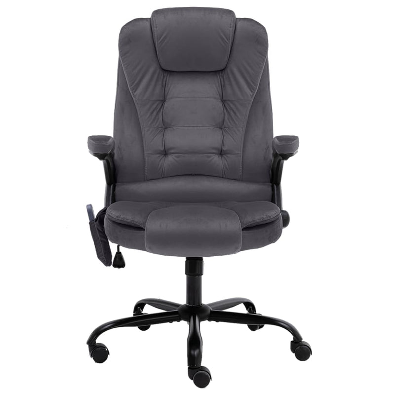 vidaXL sötétszürke bársony masszázs irodaszék