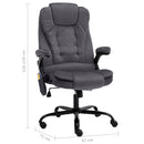 vidaXL sötétszürke bársony masszázs irodaszék