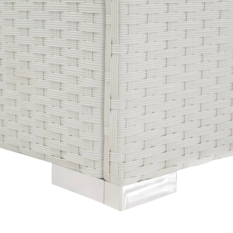 vidaXL fehér polyrattan napozóágy fekete párnával