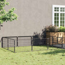 vidaXL fekete acél kutyakennel 6 m²