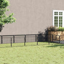 vidaXL fekete acél kutyakennel 12 m²
