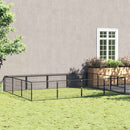 vidaXL fekete acél kutyakennel 12 m²