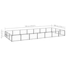 vidaXL fekete acél kutyakennel 21 m²