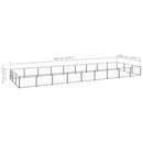 vidaXL fekete acél kutyakennel 27 m²