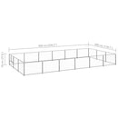 vidaXL ezüstszínű acél kutyakennel 18 m²