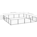 vidaXL fekete acél kutyakennel 16 m²