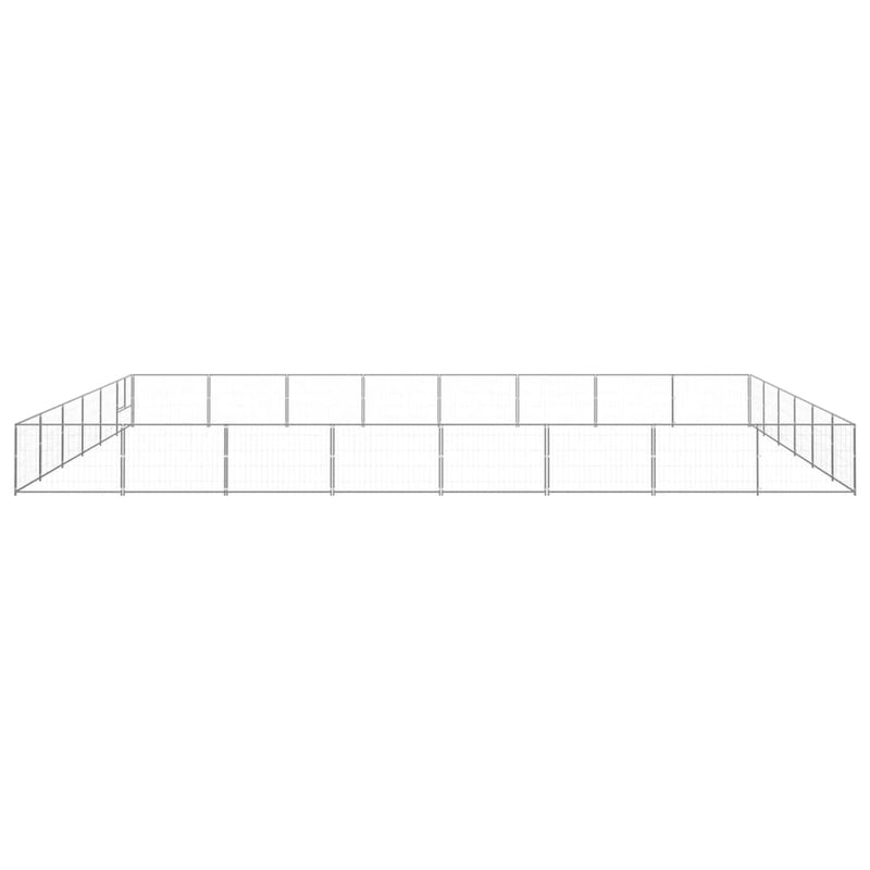vidaXL ezüstszínű acél kutyakennel 48 m²