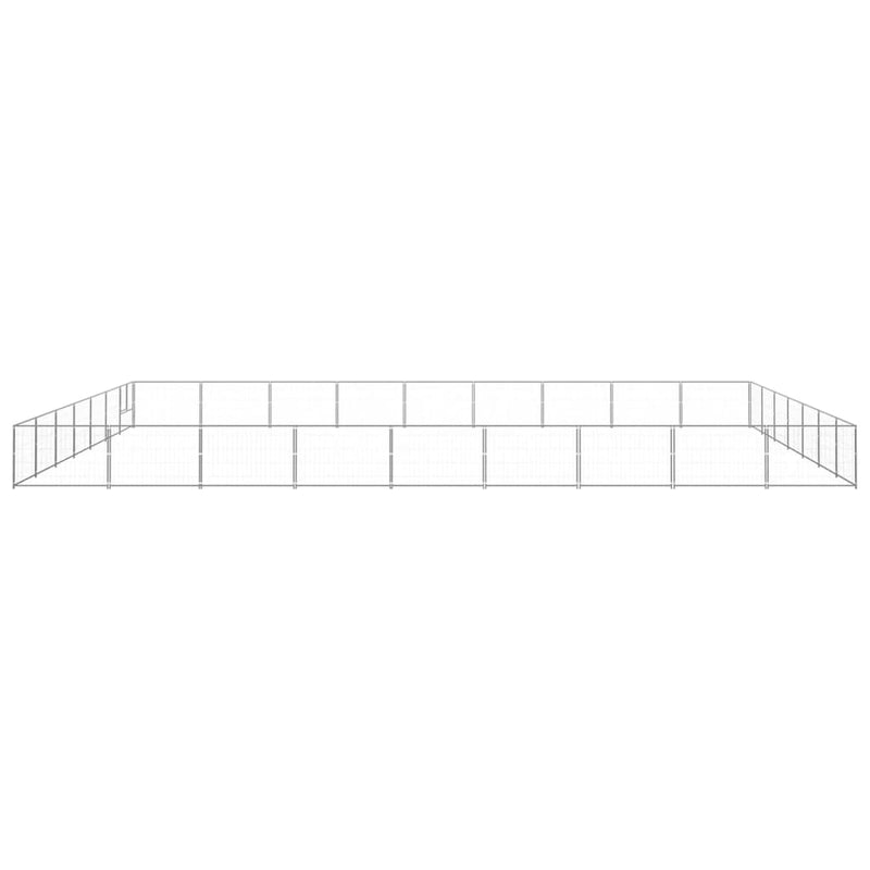 vidaXL ezüstszínű acél kutyakennel 63 m²