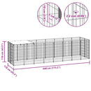vidaXL fekete acél kutyakennel 4,84 m²