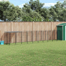 vidaXL fekete acél kutyakennel 6,05 m²