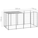 vidaXL ezüstszínű acél kutyakennel 2,42 m²
