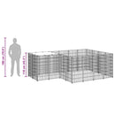 vidaXL fekete acél kutyakennel 6,05 m²