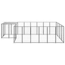 vidaXL fekete acél kutyakennel 8,47 m²