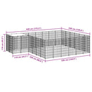 vidaXL fekete acél kutyakennel 12,1 m²