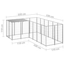 vidaXL ezüstszínű acél kutyakennel 4,84 m²