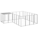 vidaXL ezüstszínű acél kutyakennel 8,47 m²