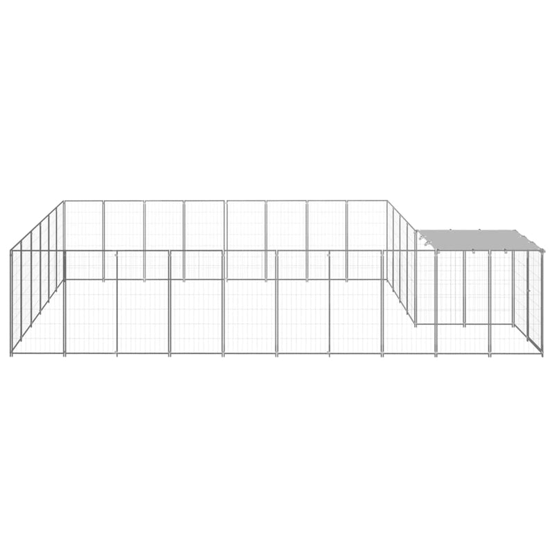 vidaXL ezüstszínű acél kutyakennel 15,73 m²