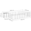 vidaXL ezüstszínű acél kutyakennel 19,36 m²