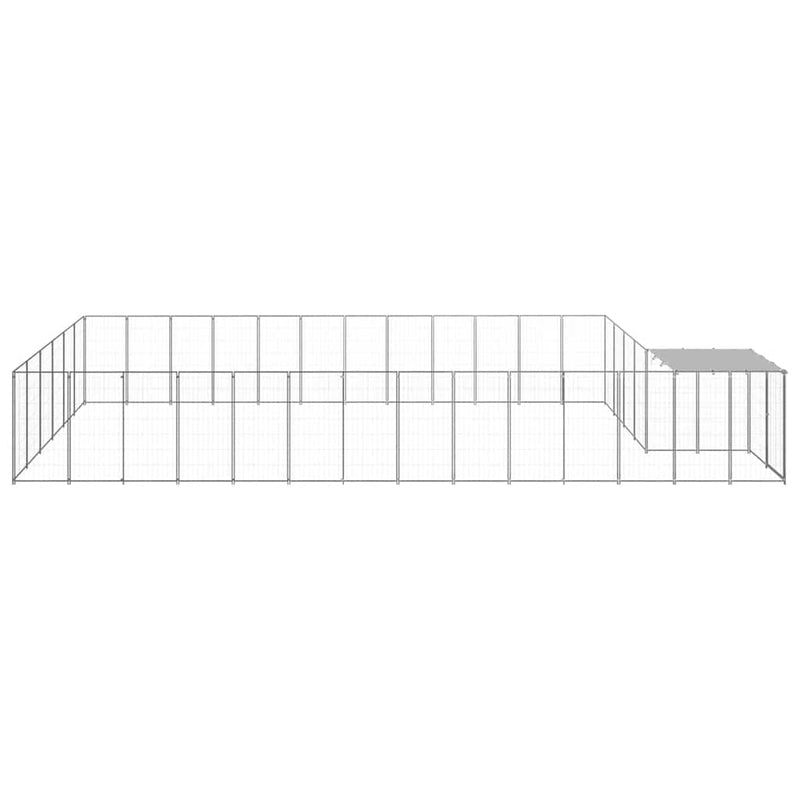 vidaXL ezüstszínű acél kutyakennel 22,99 m²