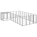 vidaXL fekete acél kutyakennel 10,89 m²
