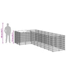 vidaXL ezüstszínű acél kutyakennel 6,05 m²