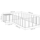 vidaXL ezüstszínű acél kutyakennel 10,89 m²