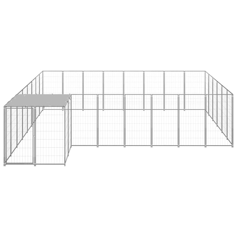 vidaXL ezüstszínű acél kutyakennel 15,73 m²