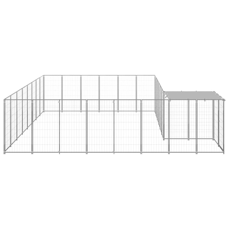 vidaXL ezüstszínű acél kutyakennel 15,73 m²