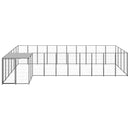 vidaXL fekete acél kutyakennel 13,31 m²