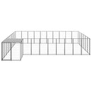 vidaXL fekete acél kutyakennel 19,36 m²