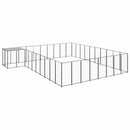 vidaXL fekete acél kutyakennel 25,41 m²