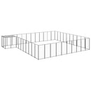 vidaXL fekete acél kutyakennel 31,46 m²