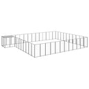 vidaXL fekete acél kutyakennel 37,51 m²