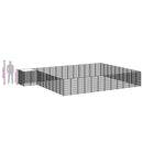 vidaXL fekete acél kutyakennel 37,51 m²