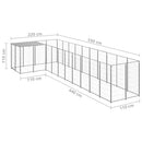 vidaXL ezüstszínű acél kutyakennel 7,26 m²