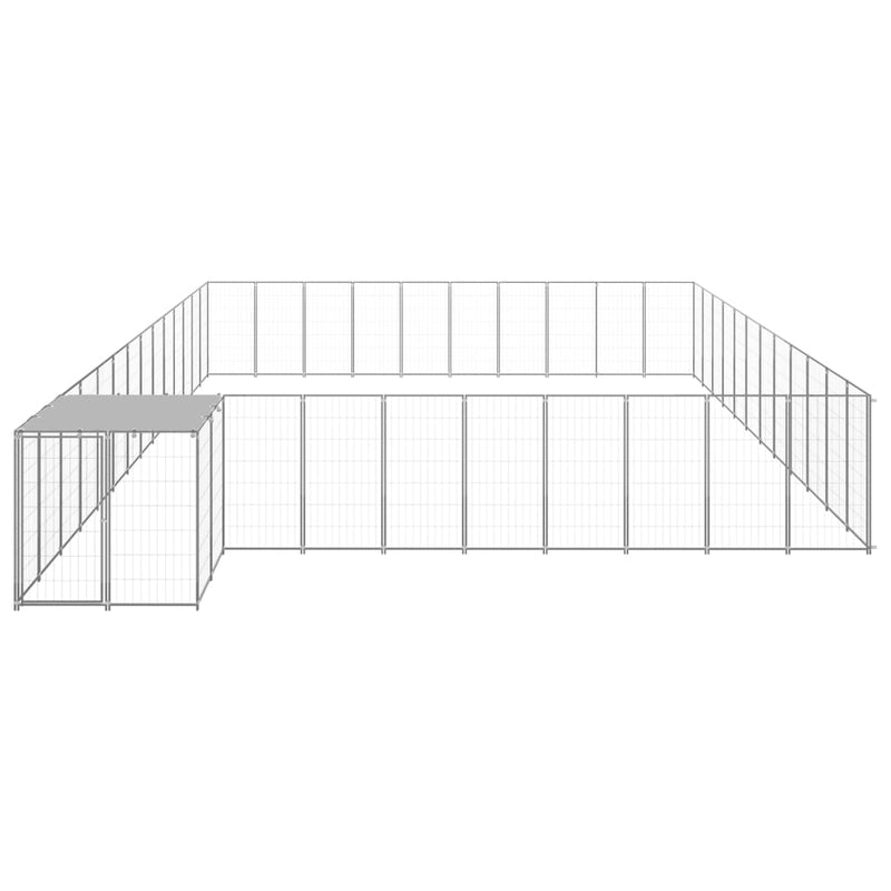 vidaXL ezüstszínű acél kutyakennel 37,51 m²