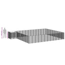 vidaXL ezüstszínű acél kutyakennel 37,51 m²