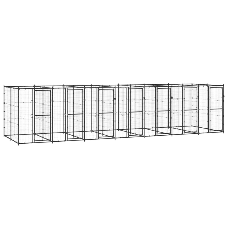 vidaXL kültéri acél kutyakennel 16,94 m²