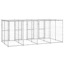 vidaXL kültéri horganyozott acél kutyakennel tetővel 9,68 m²