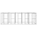 vidaXL kültéri horganyozott acél kutyakennel tetővel 12,1 m²